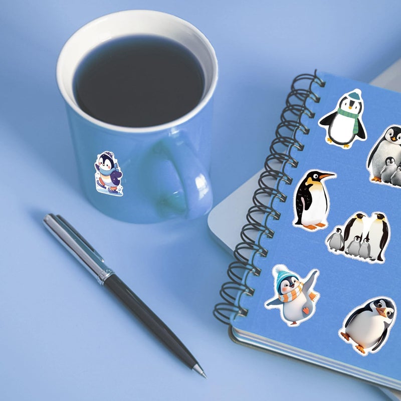 PIBIMoicy 500Pcs Cute Penguin Paper Stickers,Christmas Xmas Winter Wonderland Holiday Birthday Baby Shower Party Favors Supplies Decorations Penguin Sticker Labels - Image 5